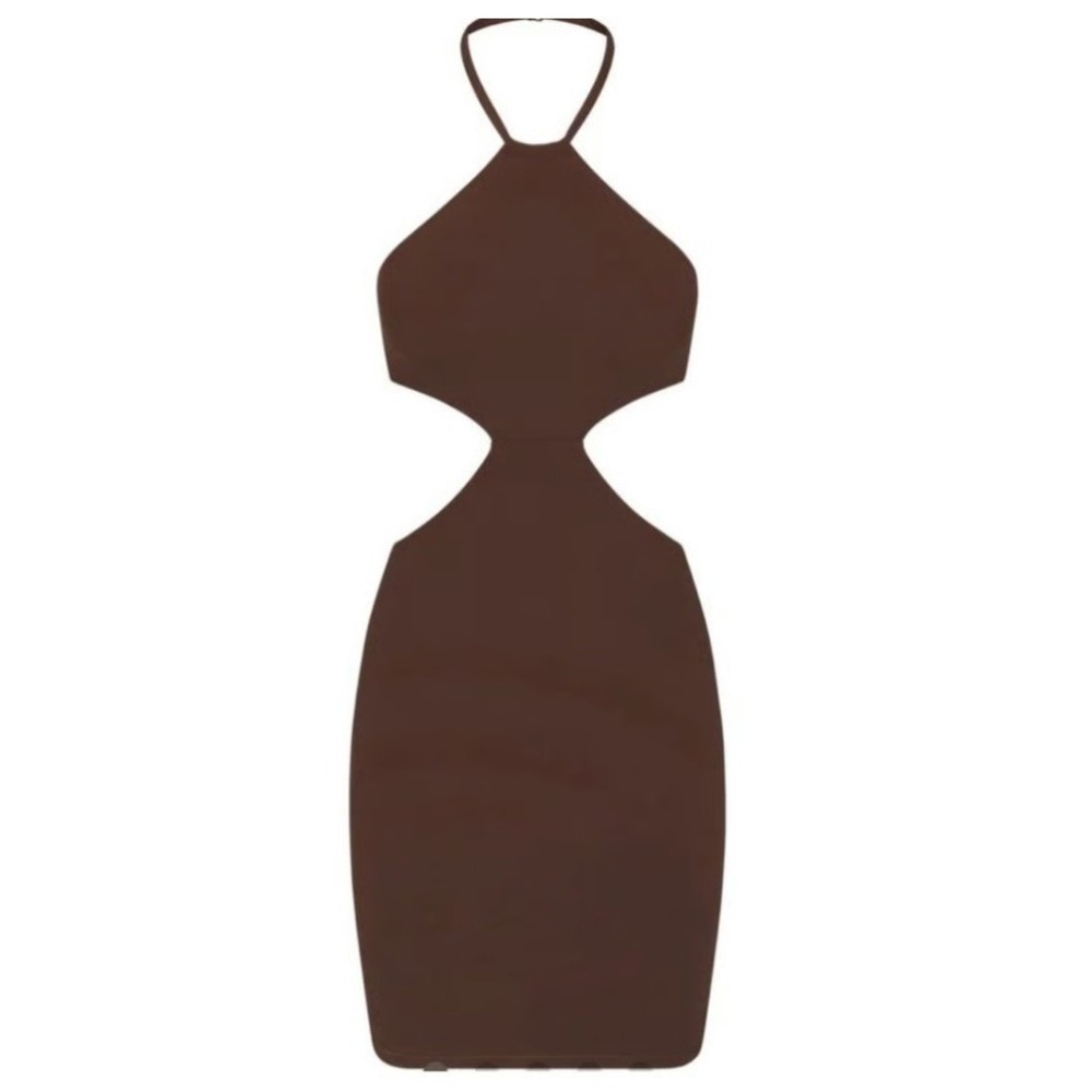 Skims Fits Everybody Halter Dress DR-MIN-3063 Cocoa 2X